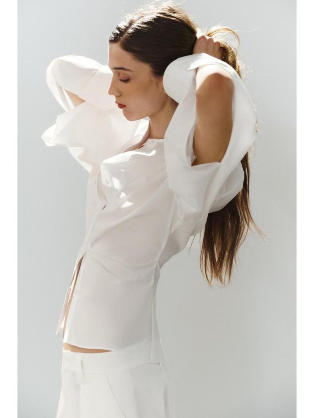 ZARA POPLIN SHIRT WITH VOLUMINOUS SLEEVES 7701/256/250